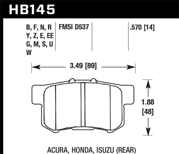 HB145B.570: HAWK HPS 5.0 Brake Pad Sets