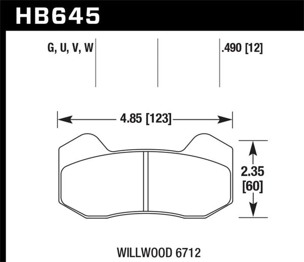 HB645W.490: HAWK DTC-30 Brake Pad Sets