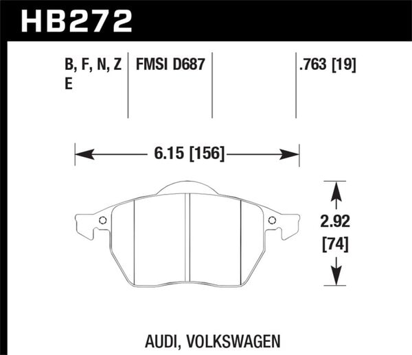 HB272E.763: HAWK Blue 9012 Brake Pad Sets