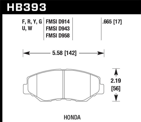 HB393F.665: HAWK HPS Brake Pad Sets