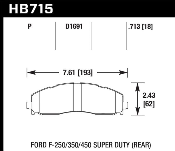 HB715P.713: HAWK Super Duty Brake Pad Sets
