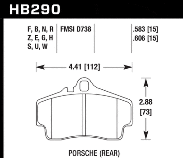 HB290D.583: HAWK ER-1 Brake Pad Sets