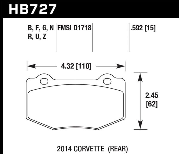 HB727W.592: HAWK DTC-30 Brake Pad Sets
