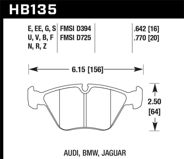 HB135S.760: HAWK HT-10 Brake Pad Sets