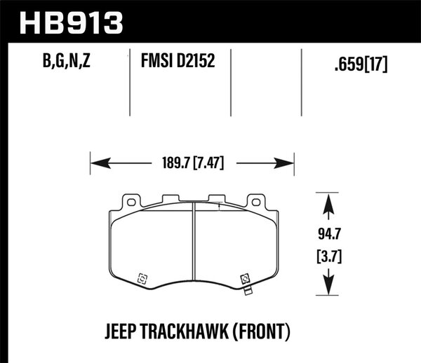 HB913N.659: HAWK HP+ Brake Pad Sets