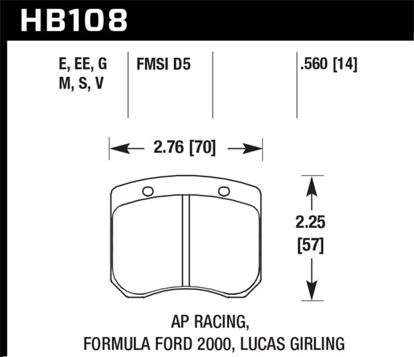 HB108E.560: HAWK Blue 9012 Brake Pad Sets