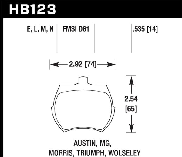 HB123N.535: HAWK HP+ Brake Pad Sets