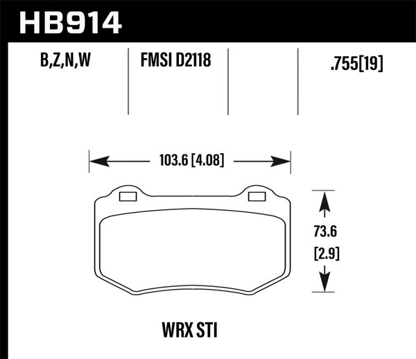HB914Z.580: HAWK Ceramic Brake Pad Sets