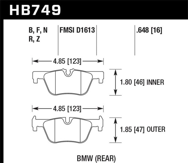 HB749B.648: HAWK HPS 5.0 Brake Pad Sets