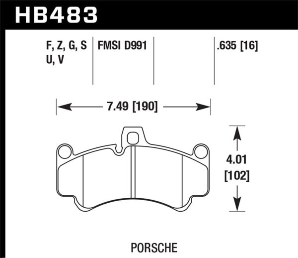 HB483Z.635: HAWK Ceramic Brake Pad Sets