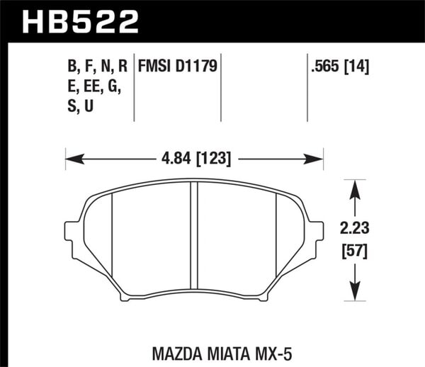 HB522G.565: HAWK DTC-60 Brake Pad Sets