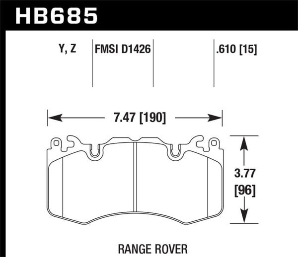 HB685Z.610: HAWK Ceramic Brake Pad Sets