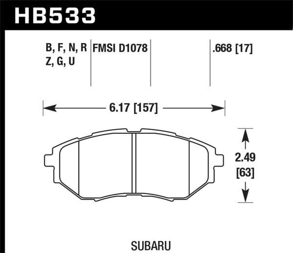 HB533N.668: HAWK HP+ Brake Pad Sets