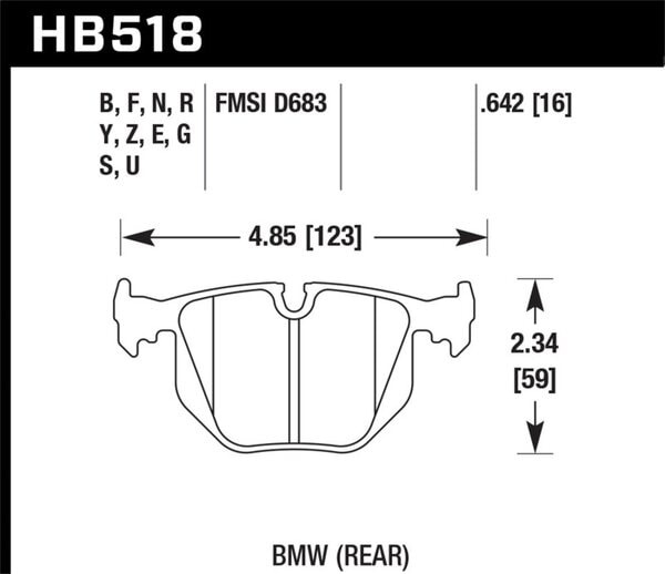HB518G.642: HAWK DTC-60 Brake Pad Sets