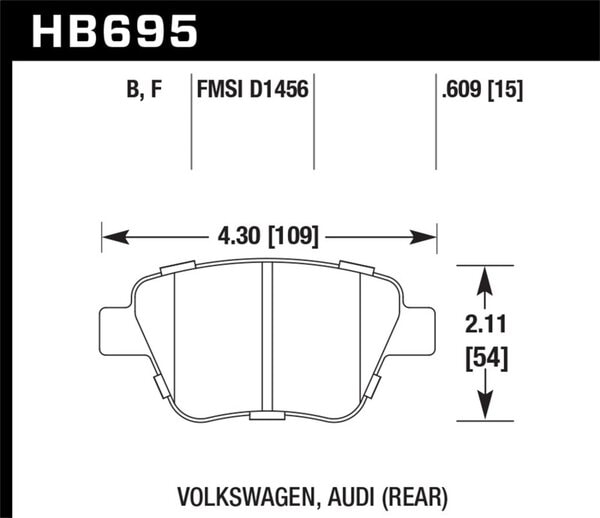 HB695F.609: HAWK HPS Brake Pad Sets