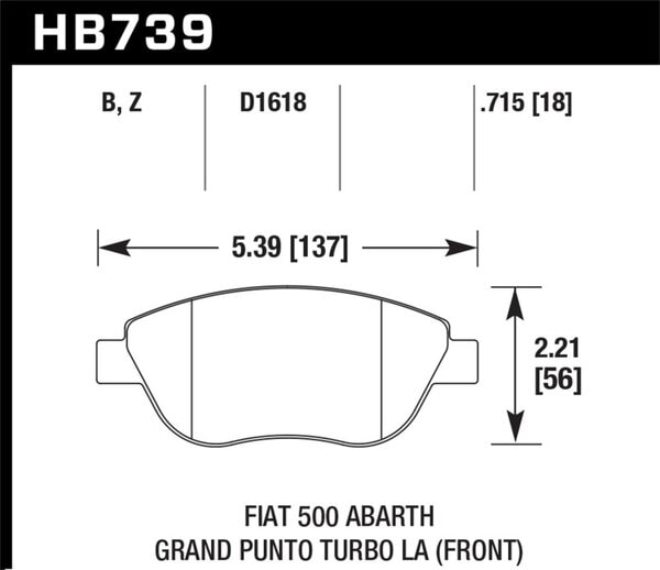 HB739B.715: HAWK HPS 5.0 Brake Pad Sets