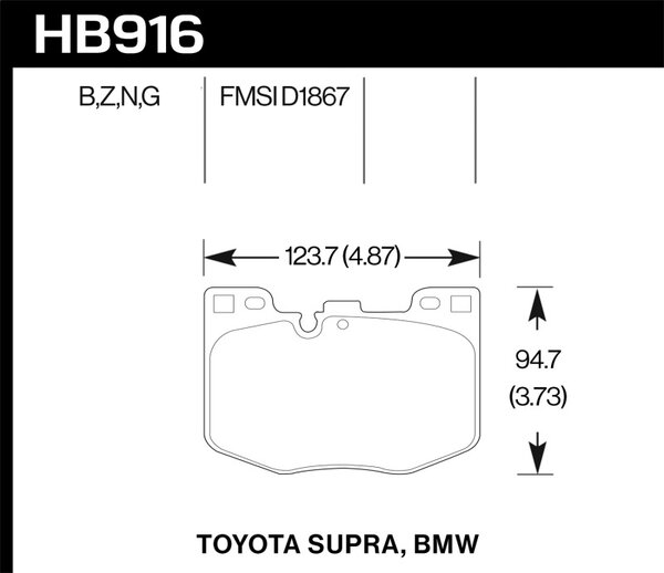 HB916N.740: HAWK HP+ Brake Pad Sets