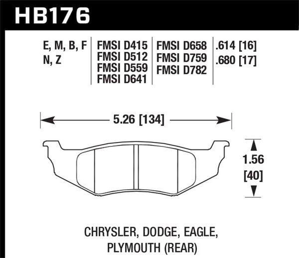 hawkHB176N.614: HAWK HP+ Brake Pad Sets