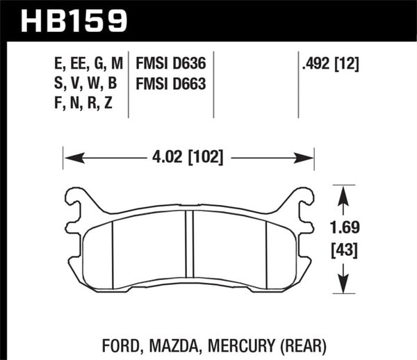 HB159N.492: HAWK HP+ Brake Pad Sets
