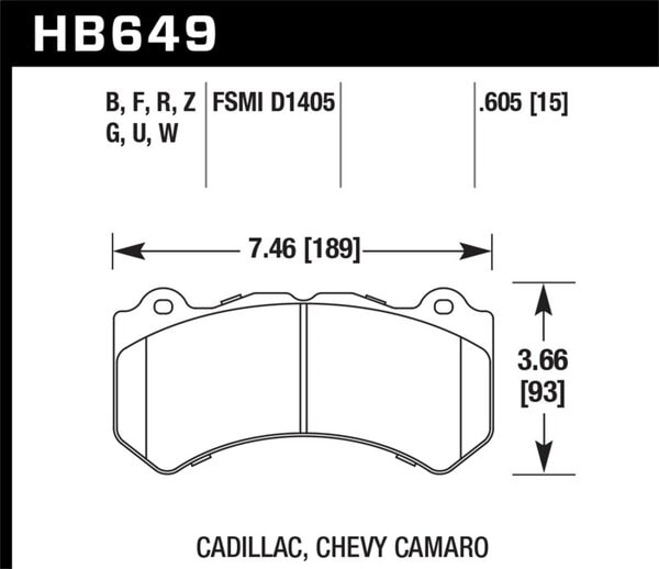 HB649Z.605: HAWK Ceramic Brake Pad Sets