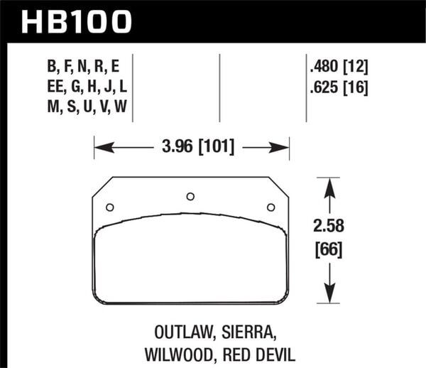 HB100F.480: HAWK HPS Brake Pad Sets