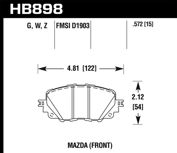 HB898B.572: HAWK HPS 5.0 Brake Pad Sets