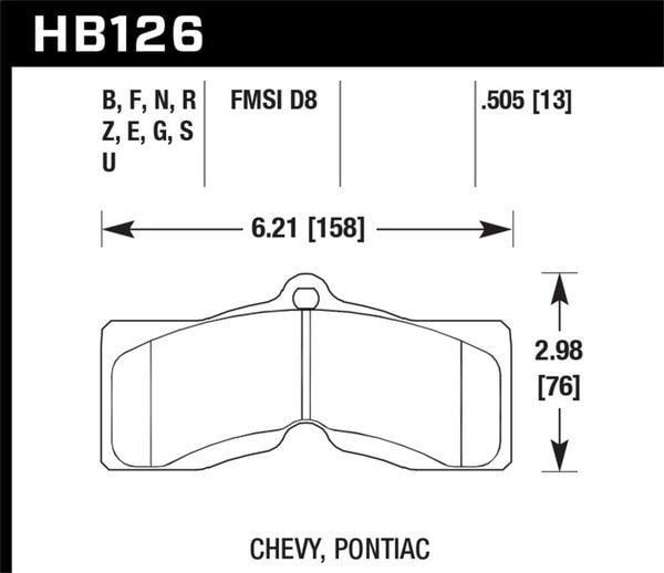 hawkHB126F.505: HAWK HPS Brake Pad Sets