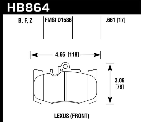 HB864F.661: HAWK HPS Brake Pad Sets