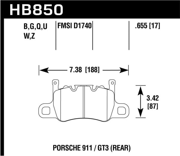 HB850Z.655: HAWK Ceramic Brake Pad Sets