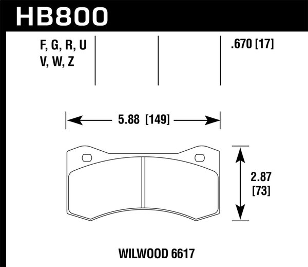 HB800G.670: HAWK DTC-60 Brake Pad Sets