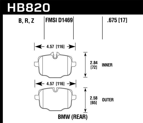 hawkHB820B.675: HAWK HPS 5.0 Brake Pad Sets