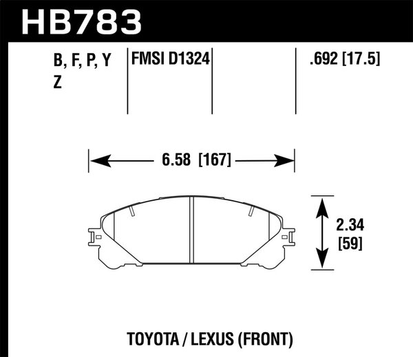 HB783Z.692: HAWK Ceramic Brake Pad Sets