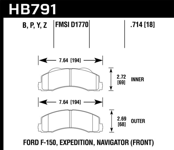 HB791Y.714: HAWK LTS Brake Pads