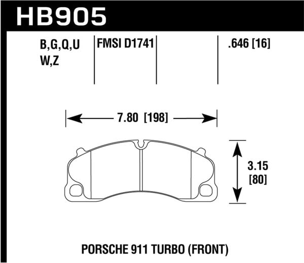 hawkHB905Z.646: HAWK Ceramic Brake Pad Sets