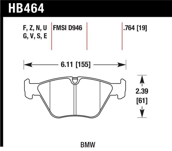 HB464F.764: HAWK HPS Brake Pad Sets