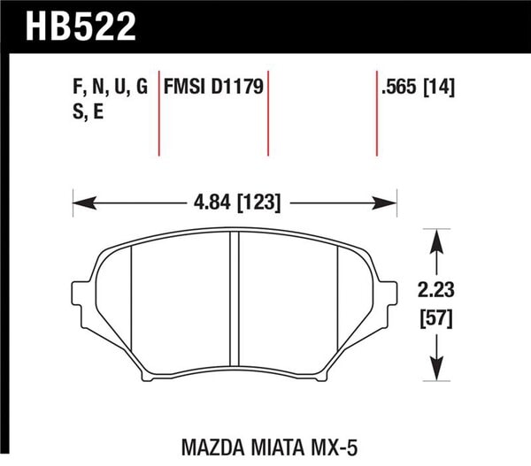 HB522B.565: HAWK HPS 5.0 Brake Pad Sets