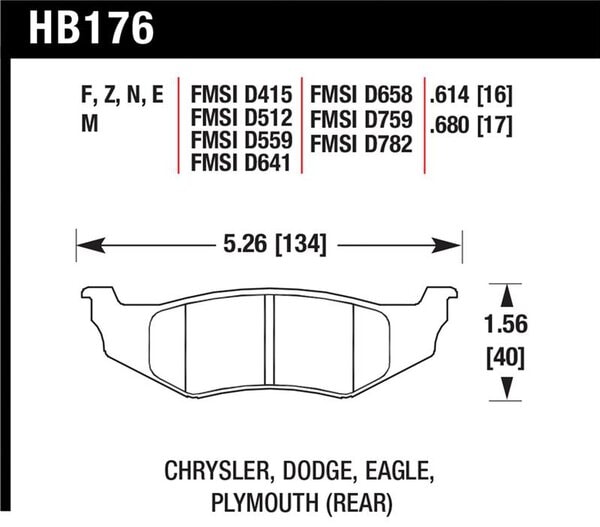 hawkHB176N.614: HAWK HP+ Brake Pad Sets
