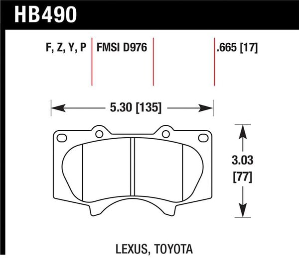 HB490B.665: HAWK HPS 5.0 Brake Pad Sets