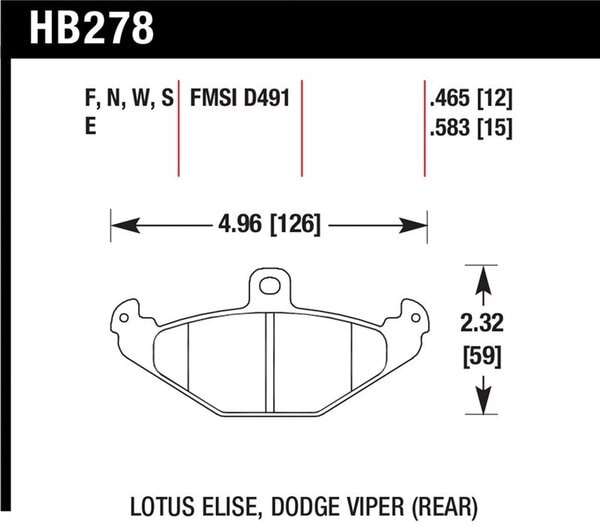 HB278F.583: HAWK HPS Brake Pad Sets