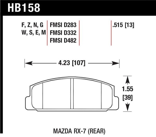 HB158N.515: HAWK HP+ Brake Pad Sets