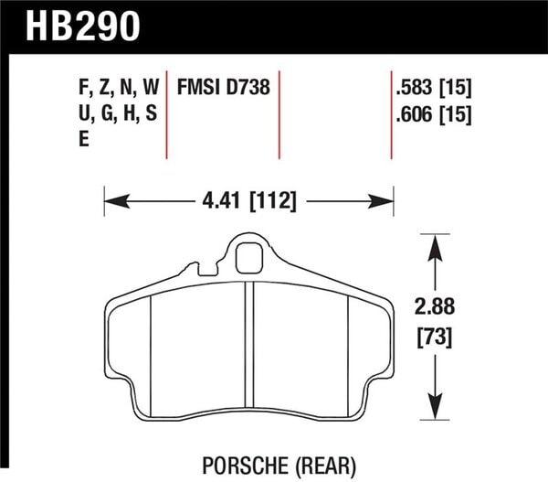 HB290W.606: HAWK DTC-30 Brake Pad Sets