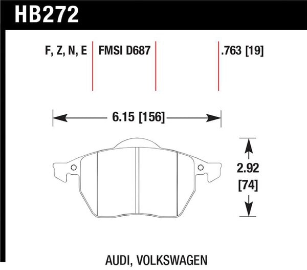HB272E.763: HAWK Blue 9012 Brake Pad Sets