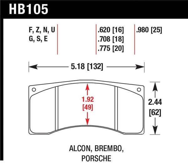 HB105G.775: HAWK DTC-60 Brake Pad Sets