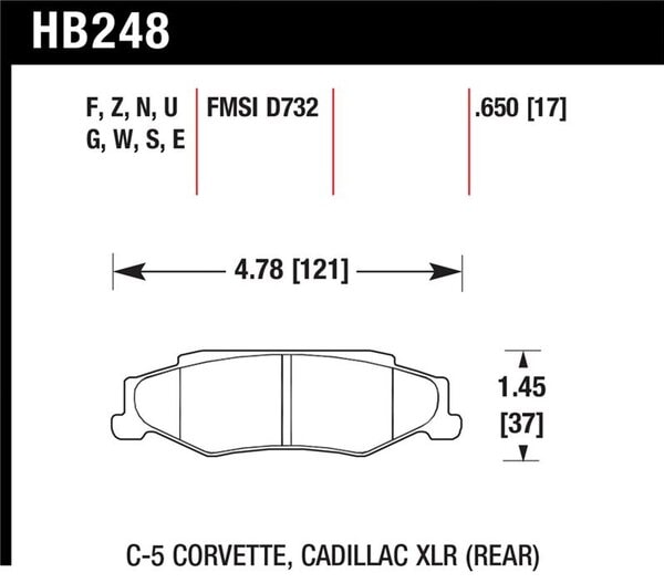 HB248B.650: HAWK HPS 5.0 Brake Pad Sets