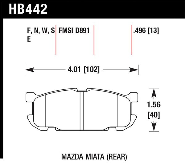 HB442W.496: HAWK DTC-30 Brake Pad Sets