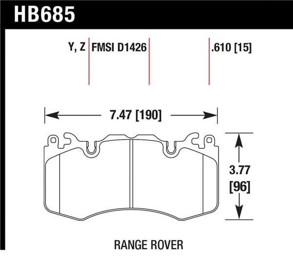 HB685Z.610: HAWK Ceramic Brake Pad Sets
