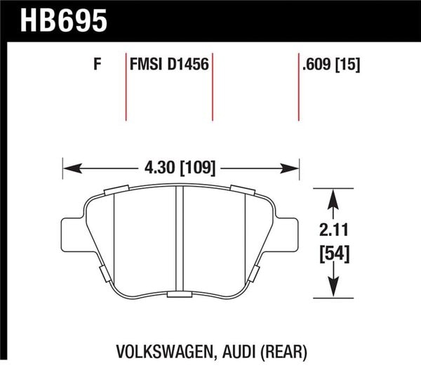 HB695B.609: HAWK HPS 5.0 Brake Pad Sets