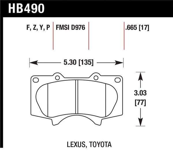 HB490Z.665: HAWK Ceramic Brake Pad Sets