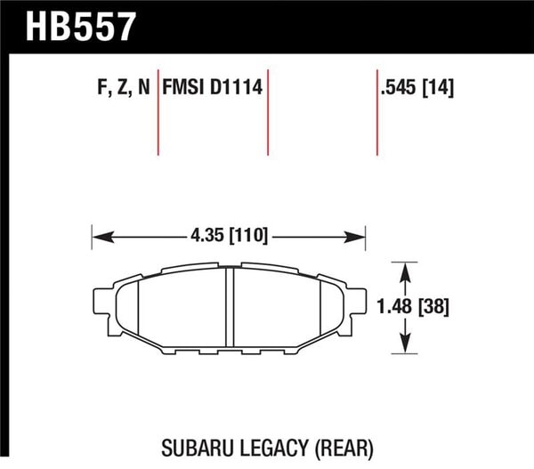 HB557N.545: HAWK HP+ Brake Pad Sets