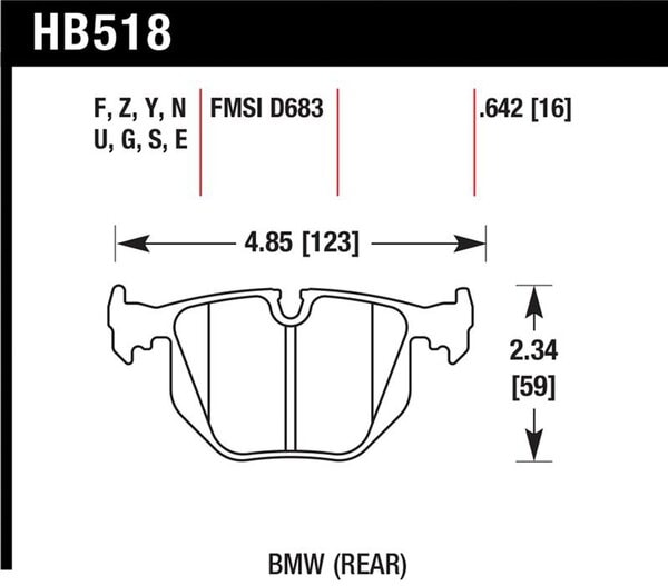 HB518G.642: HAWK DTC-60 Brake Pad Sets